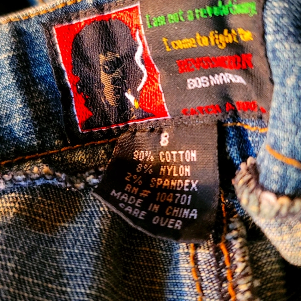 Bob Marley Jeans /Embroidered leg